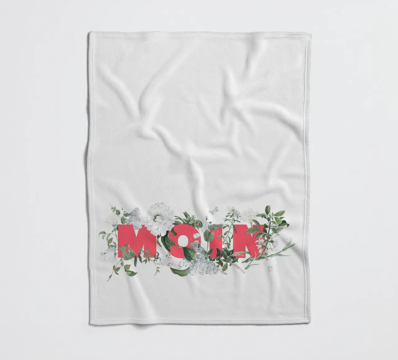 Moin Fiori e insetti Rosso Bianco coperta in pile da Studio Frances M