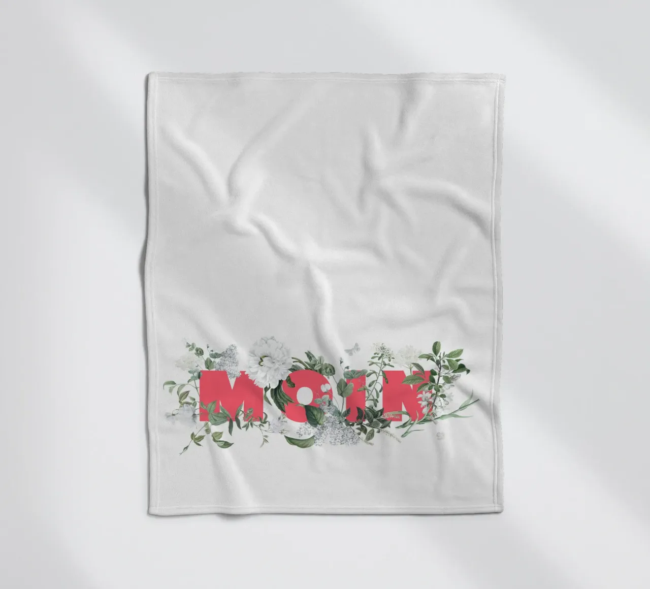 Moin Fiori e insetti Rosso Bianco coperta in pile da Studio Frances M