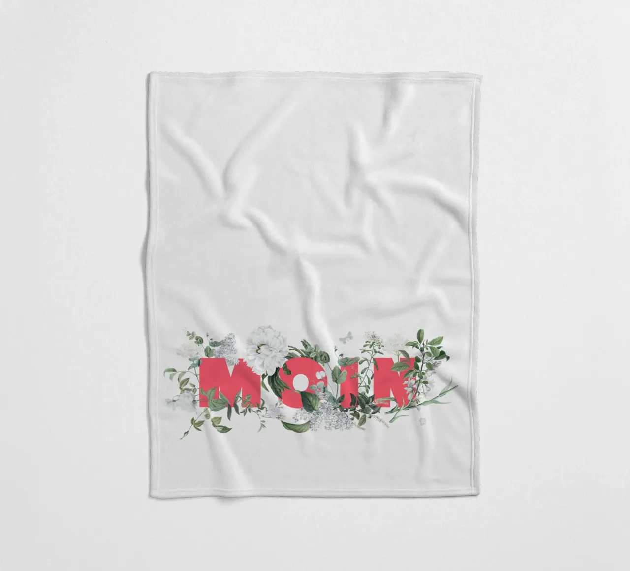 Moin Fiori e insetti Rosso Bianco coperta in pile da Studio Frances M