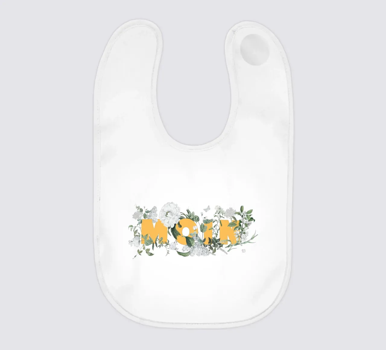 Fiori e insetti Moin Giallo Bianco bavaglino da Studio Frances M