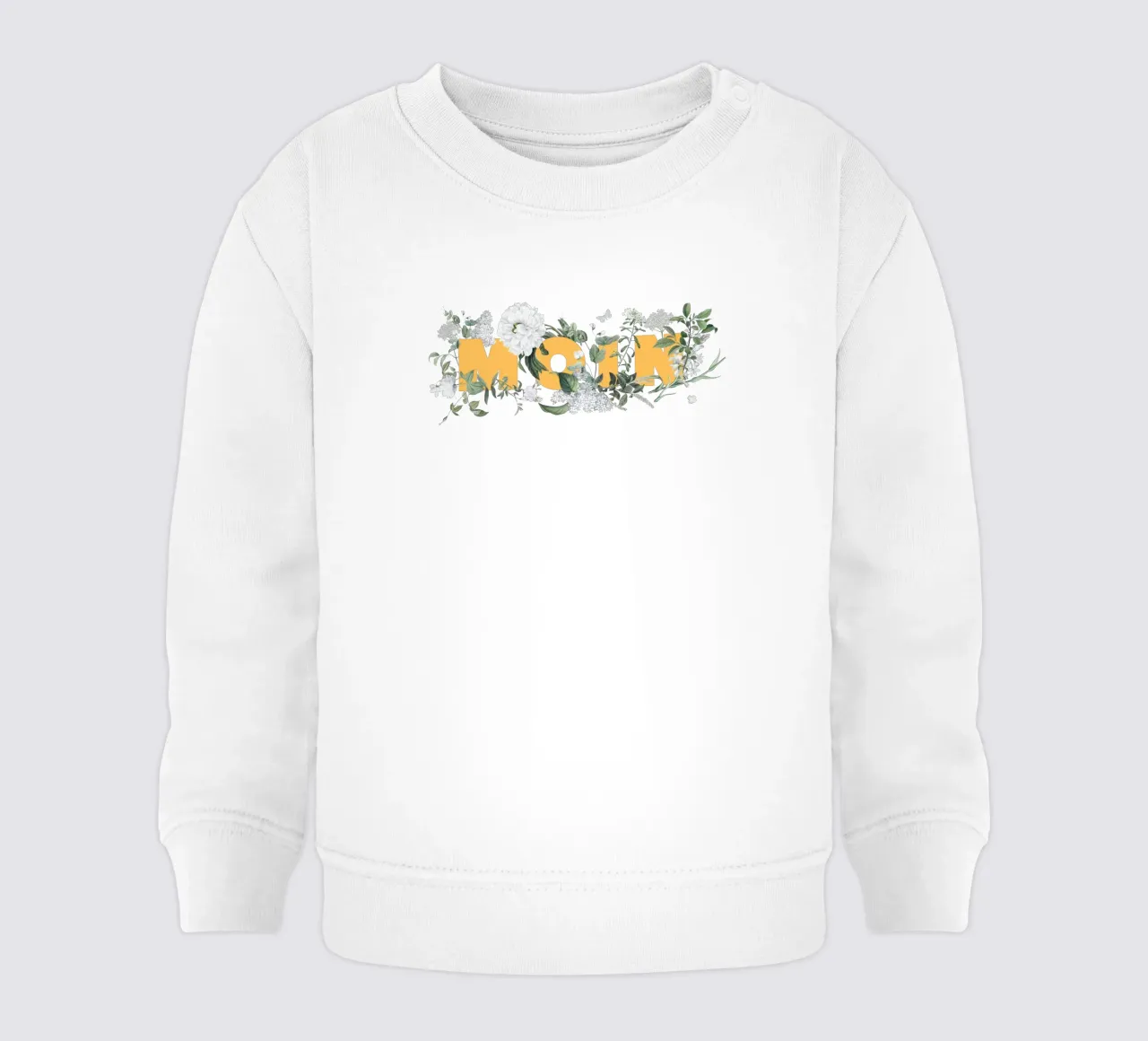 Fiori e insetti Moin Giallo Bianco felpa neonato da Studio Frances M