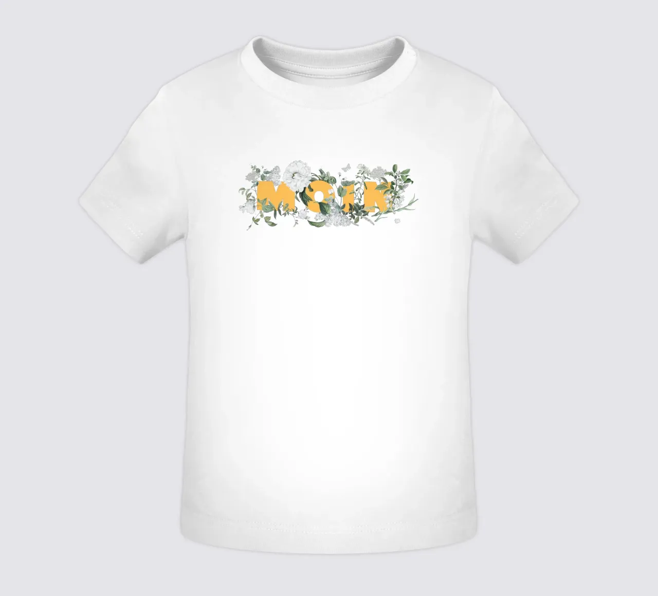 Fiori e insetti Moin Giallo Bianco maglietta neonato da Studio Frances M
