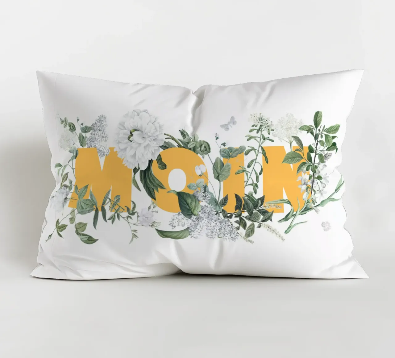 Moin Fleurs & Insectes Jaune Blanc coussin de Studio Frances M