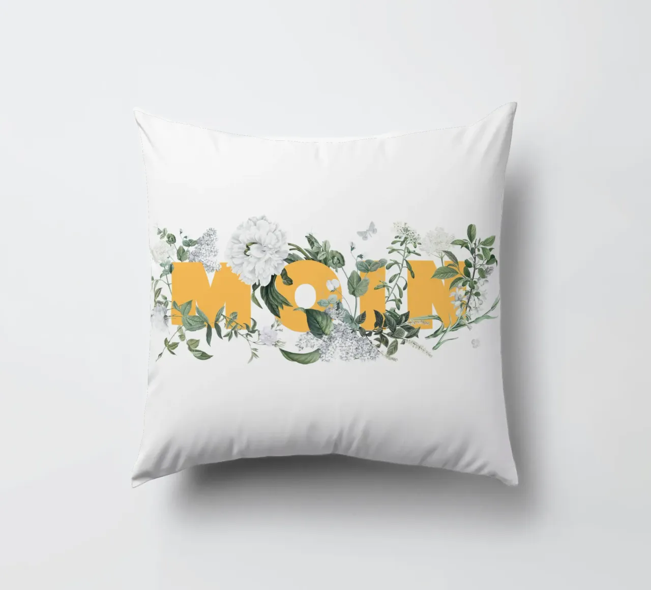 Moin Fleurs & Insectes Jaune Blanc coussin de Studio Frances M