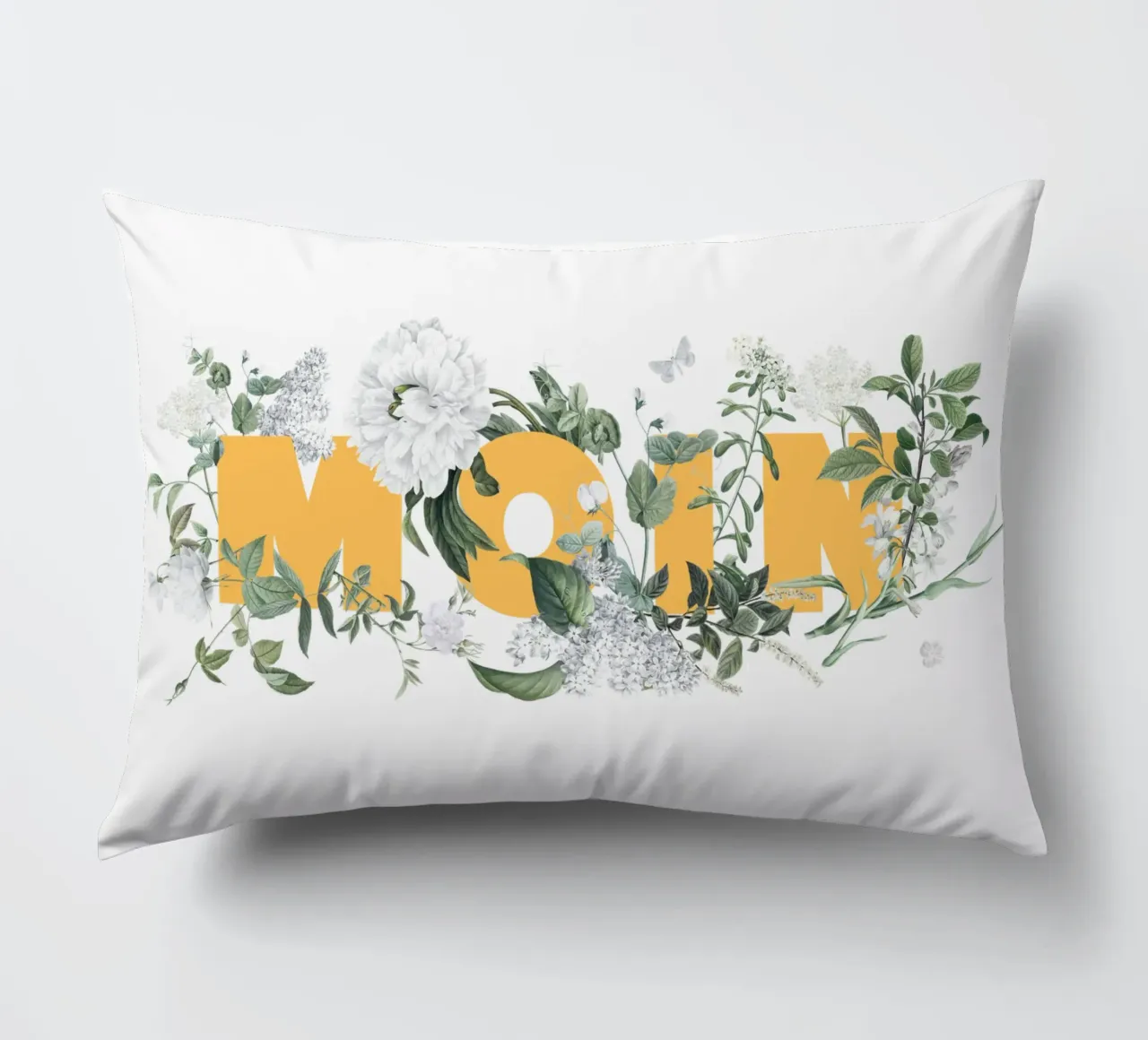 Moin Fleurs & Insectes Jaune Blanc coussin de Studio Frances M