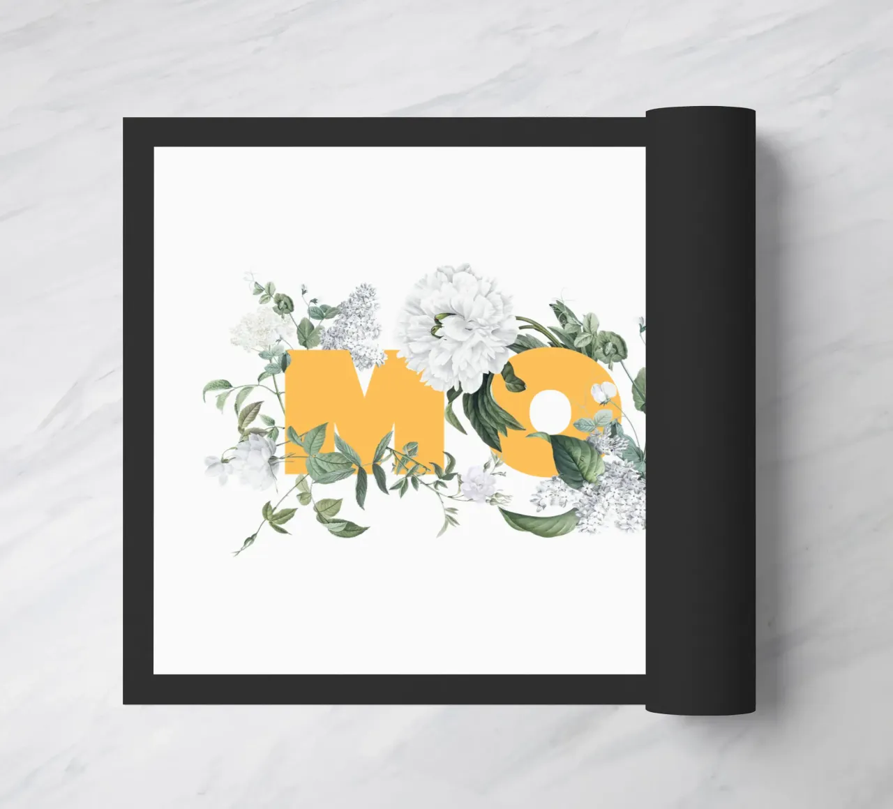 Moin Fleurs & Insectes Jaune Blanc paillasson de Studio Frances M