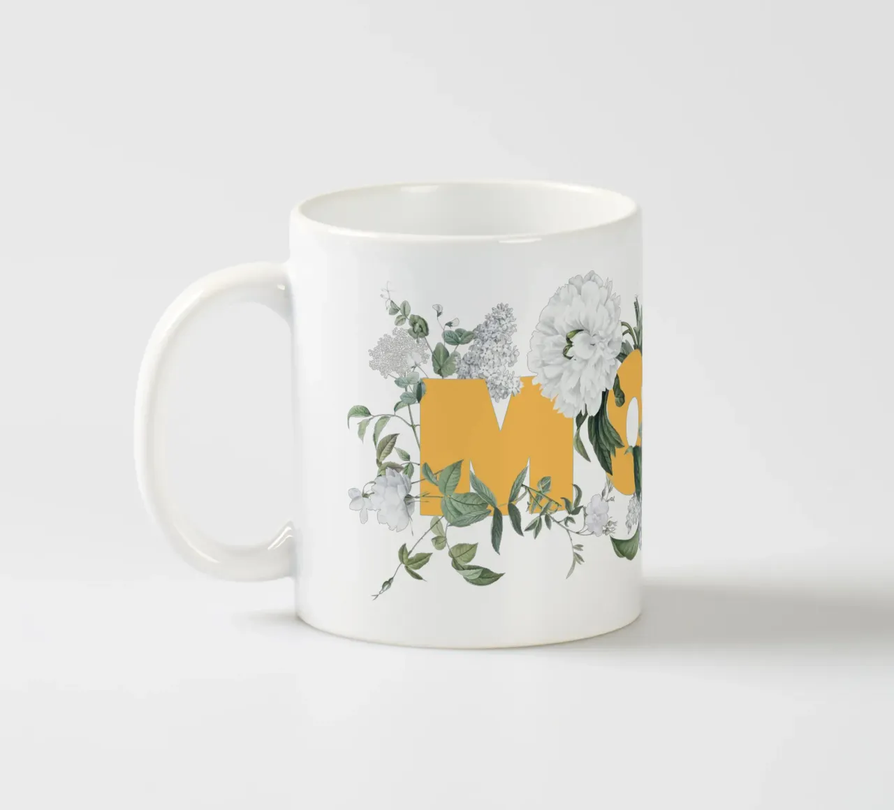 Moin Fleurs & Insectes Jaune Blanc mug en céramique de Studio Frances M