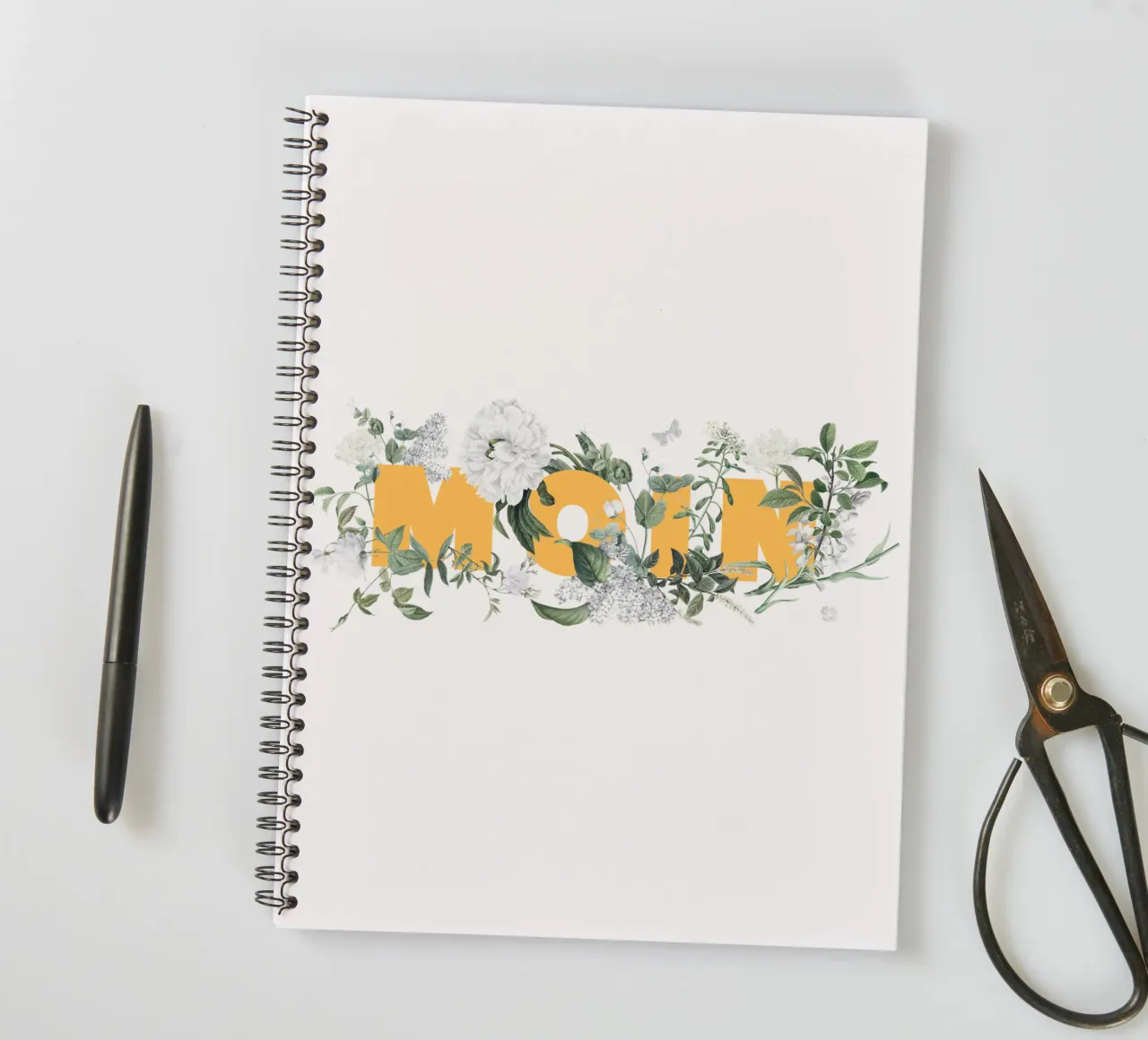 Moin Fleurs & Insectes Jaune Blanc carnet à spirale de Studio Frances M