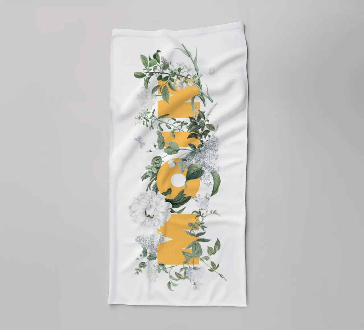 Moin Fleurs & Insectes Jaune Blanc serviette de bain de Studio Frances M