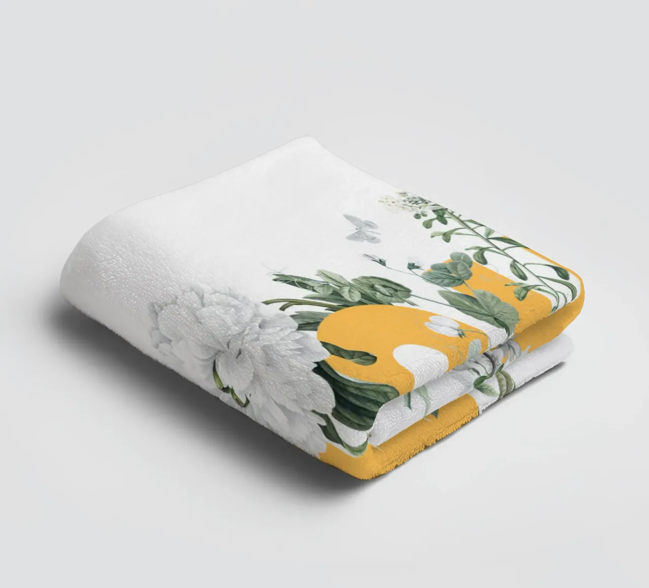 Moin Fleurs & Insectes Jaune Blanc serviette de bain de Studio Frances M