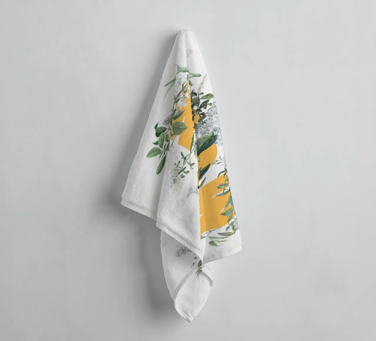 Moin Fleurs & Insectes Jaune Blanc serviette de bain de Studio Frances M