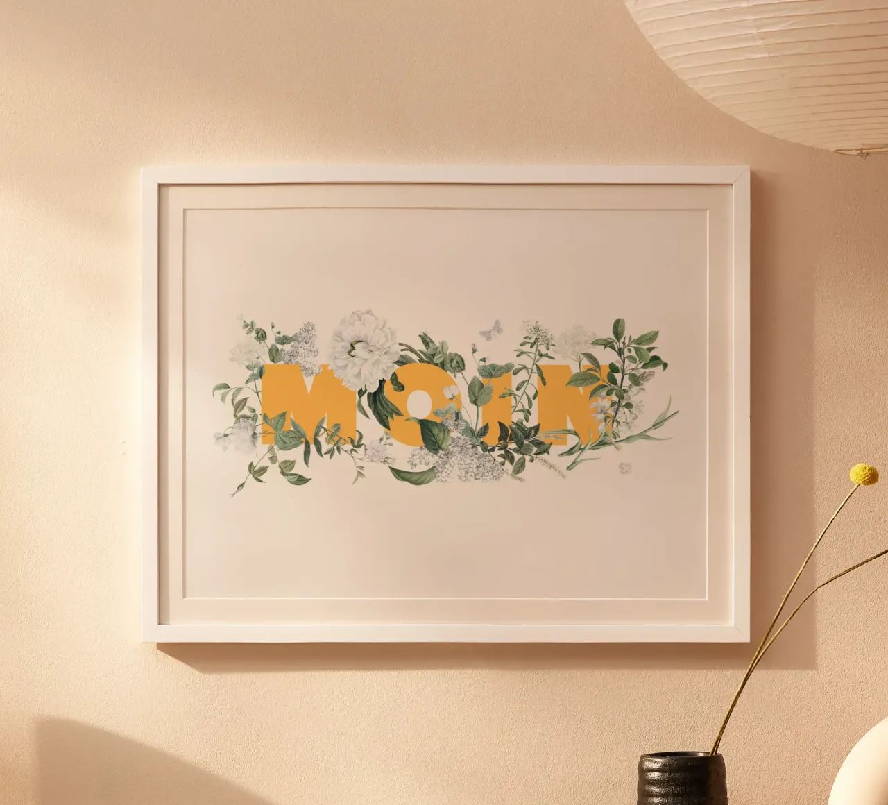 Fiori e insetti Moin Giallo Bianco carta hahnemühle da Studio Frances M