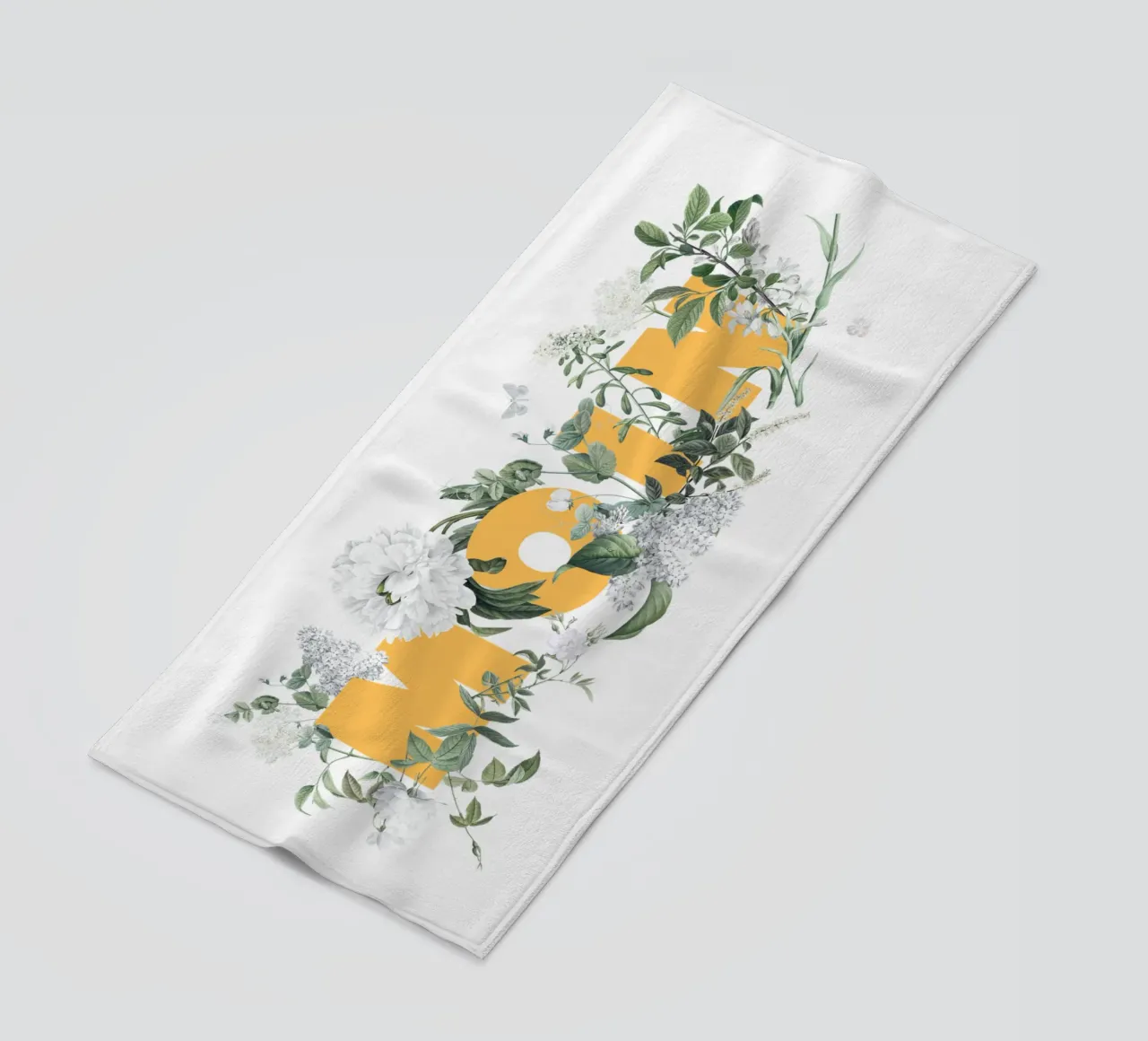 Moin Fleurs & Insectes Jaune Blanc serviette de plage de Studio Frances M