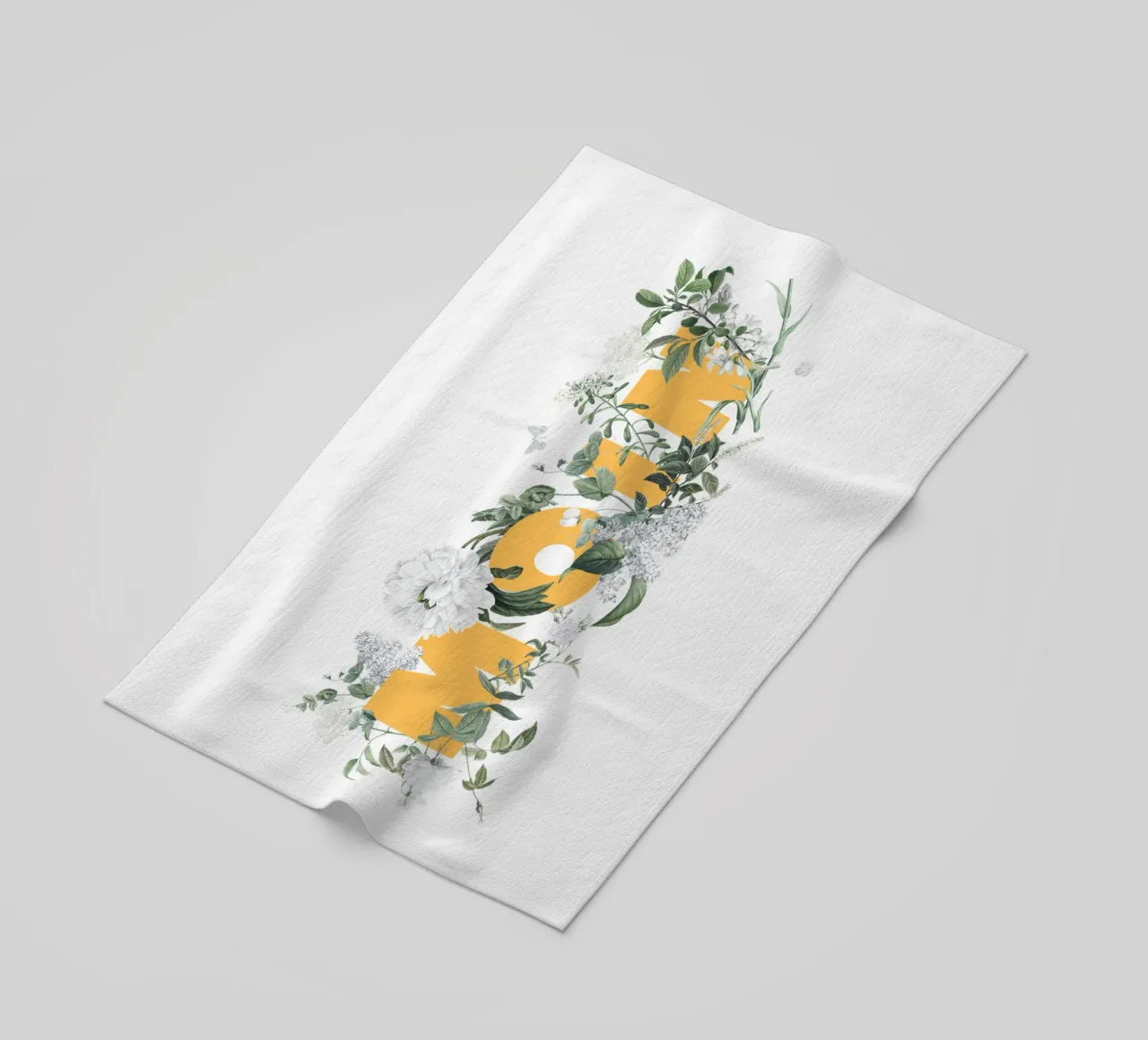 Moin Fleurs & Insectes Jaune Blanc serviette de plage de Studio Frances M