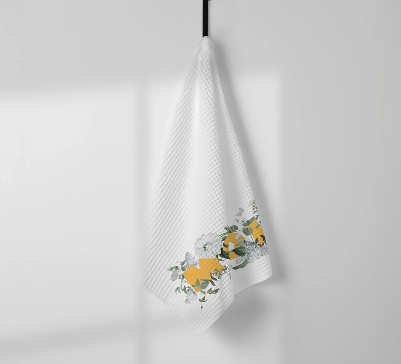 Moin Fleurs & Insectes Jaune Blanc torchon de Studio Frances M
