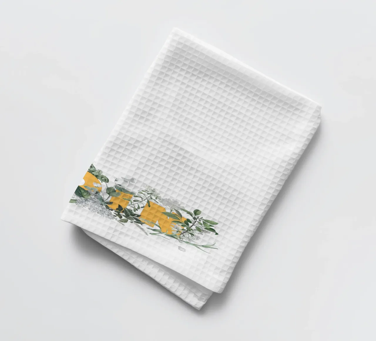 Moin Fleurs & Insectes Jaune Blanc torchon de Studio Frances M
