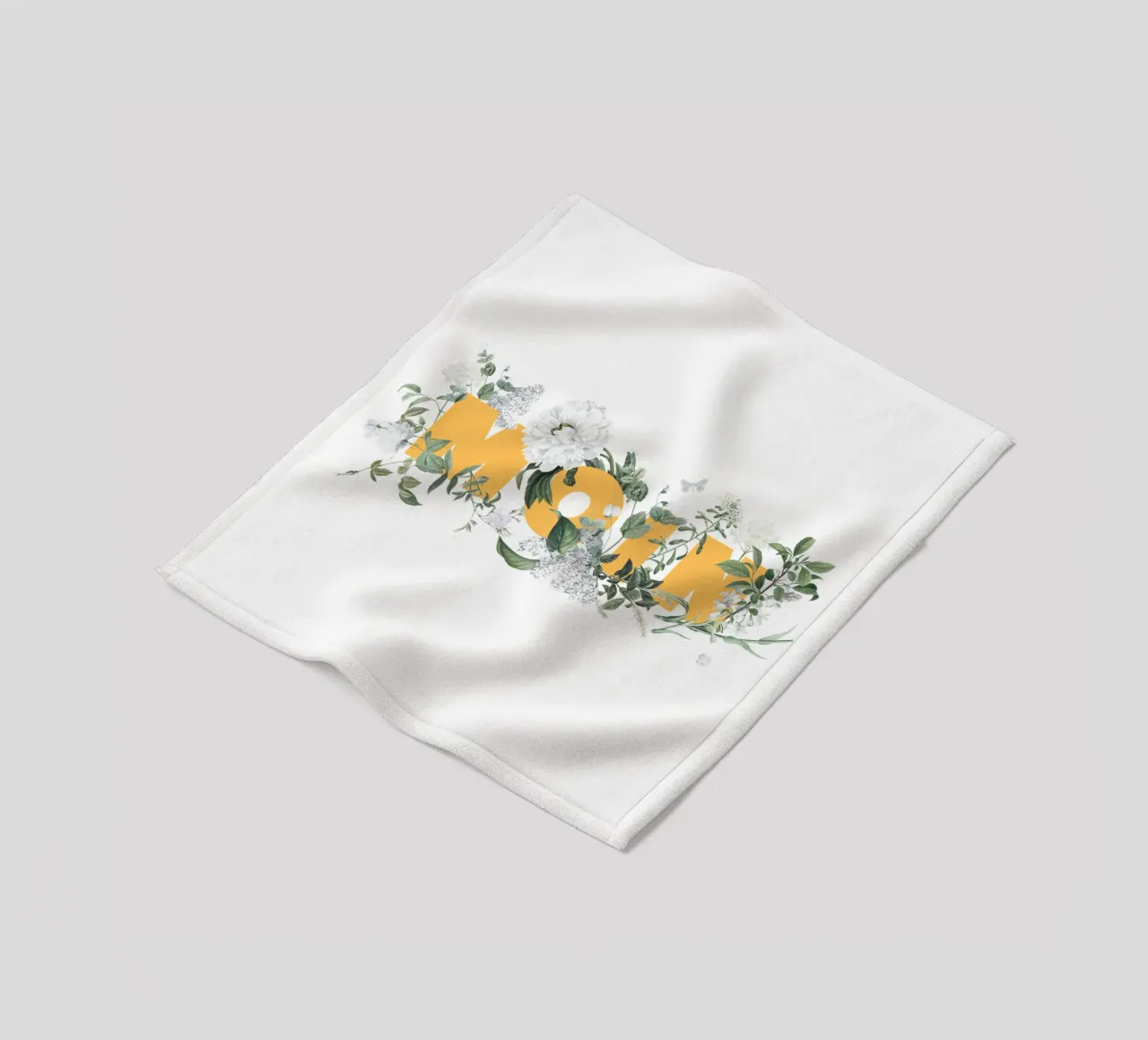 Fiori e insetti Moin Giallo Bianco coperta in pile da Studio Frances M