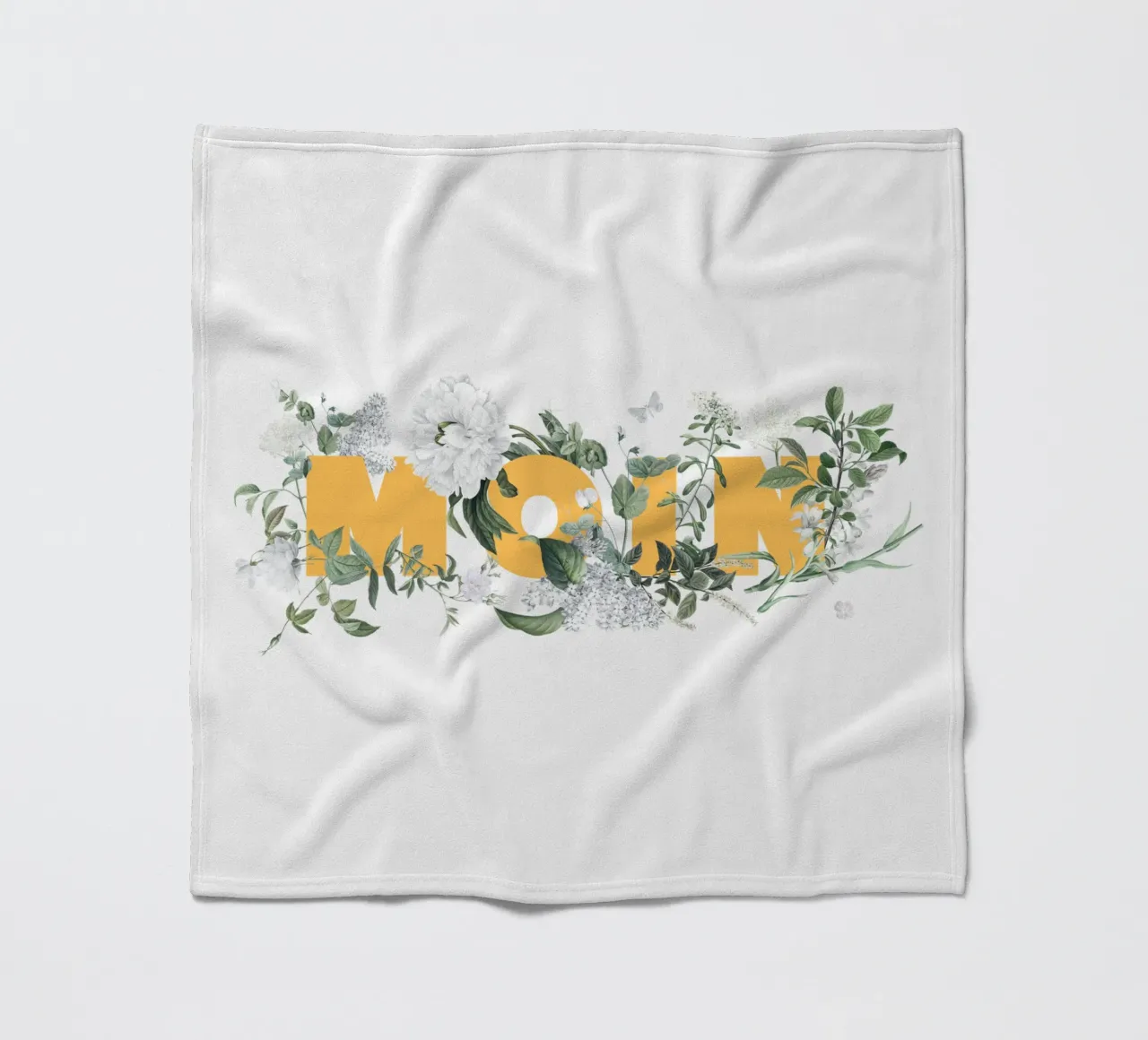 Fiori e insetti Moin Giallo Bianco coperta in pile da Studio Frances M