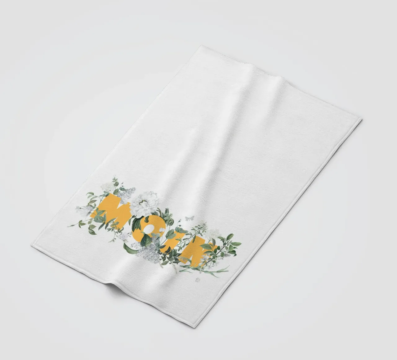 Fiori e insetti Moin Giallo Bianco coperta in pile da Studio Frances M