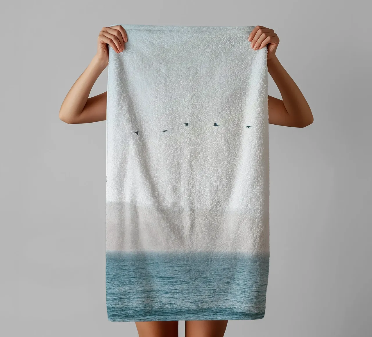 bird line on sky asciugamano da bagno da juli
