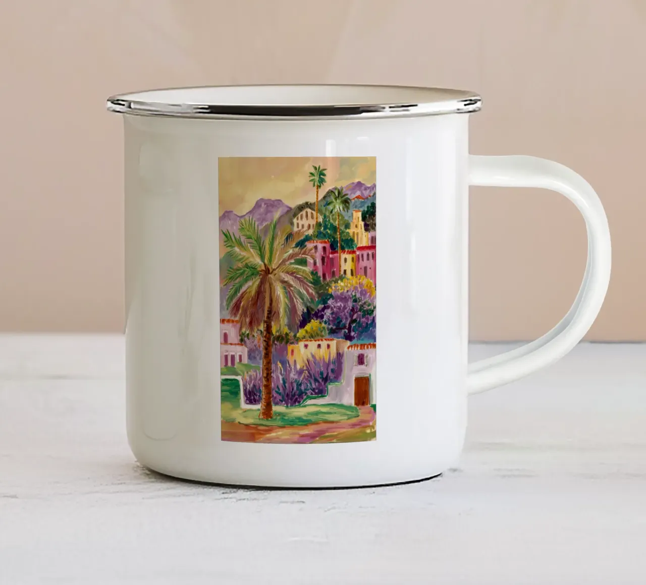 Plaza Palm Paradise tazza in smalto da Angkasa Mist