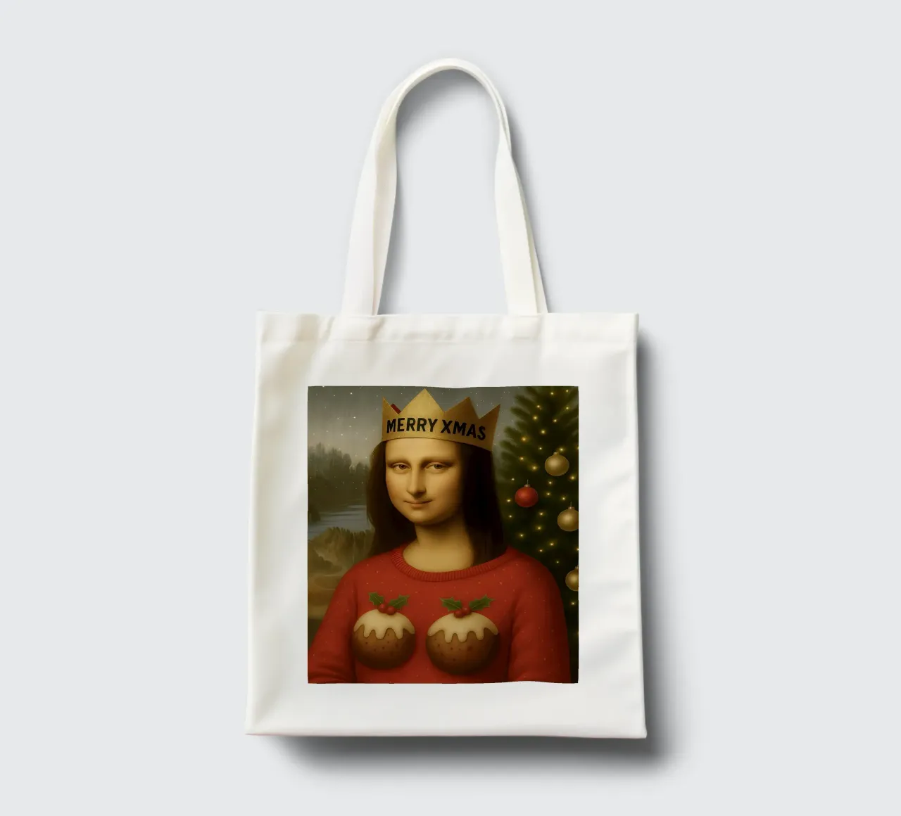 MONA LISA IN PULLOVER NATALIZIO borsa in juta da ARTOMATIC