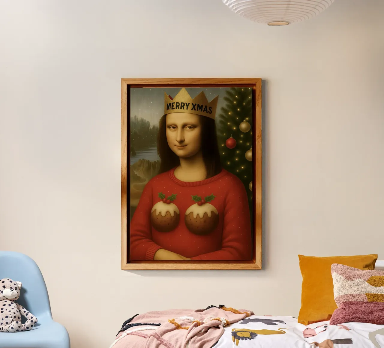 MONA LISA IN PULLOVER NATALIZIO alluminio dibond da ARTOMATIC