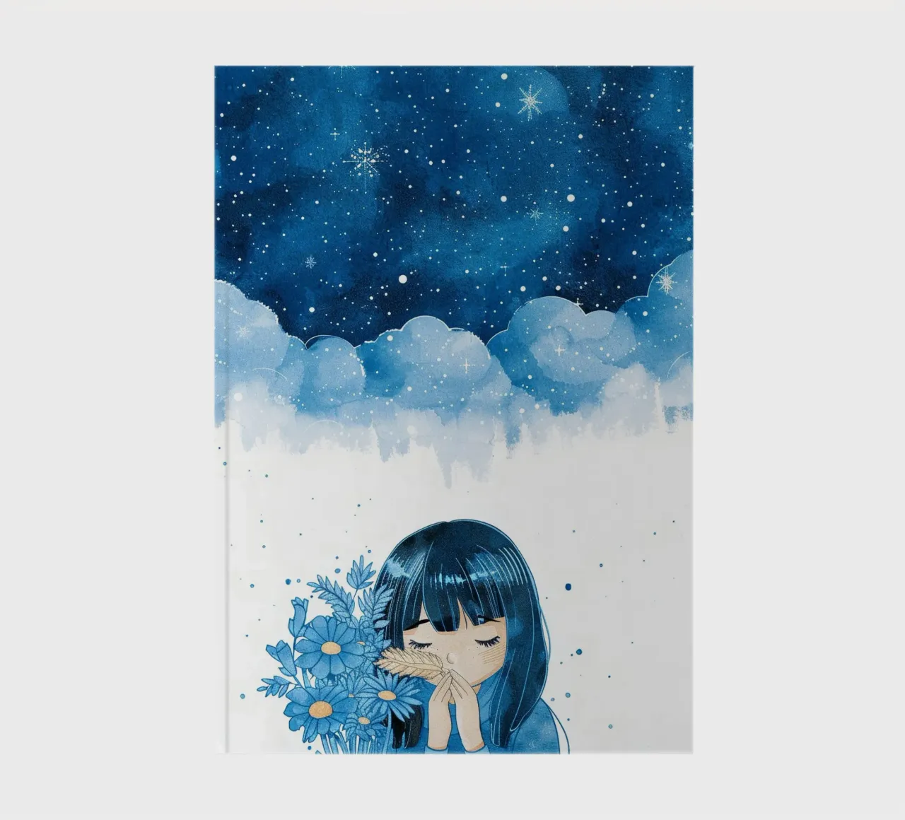Virgo Zodiac Art Print | Contemplative Maiden Under notebook by Synthaira