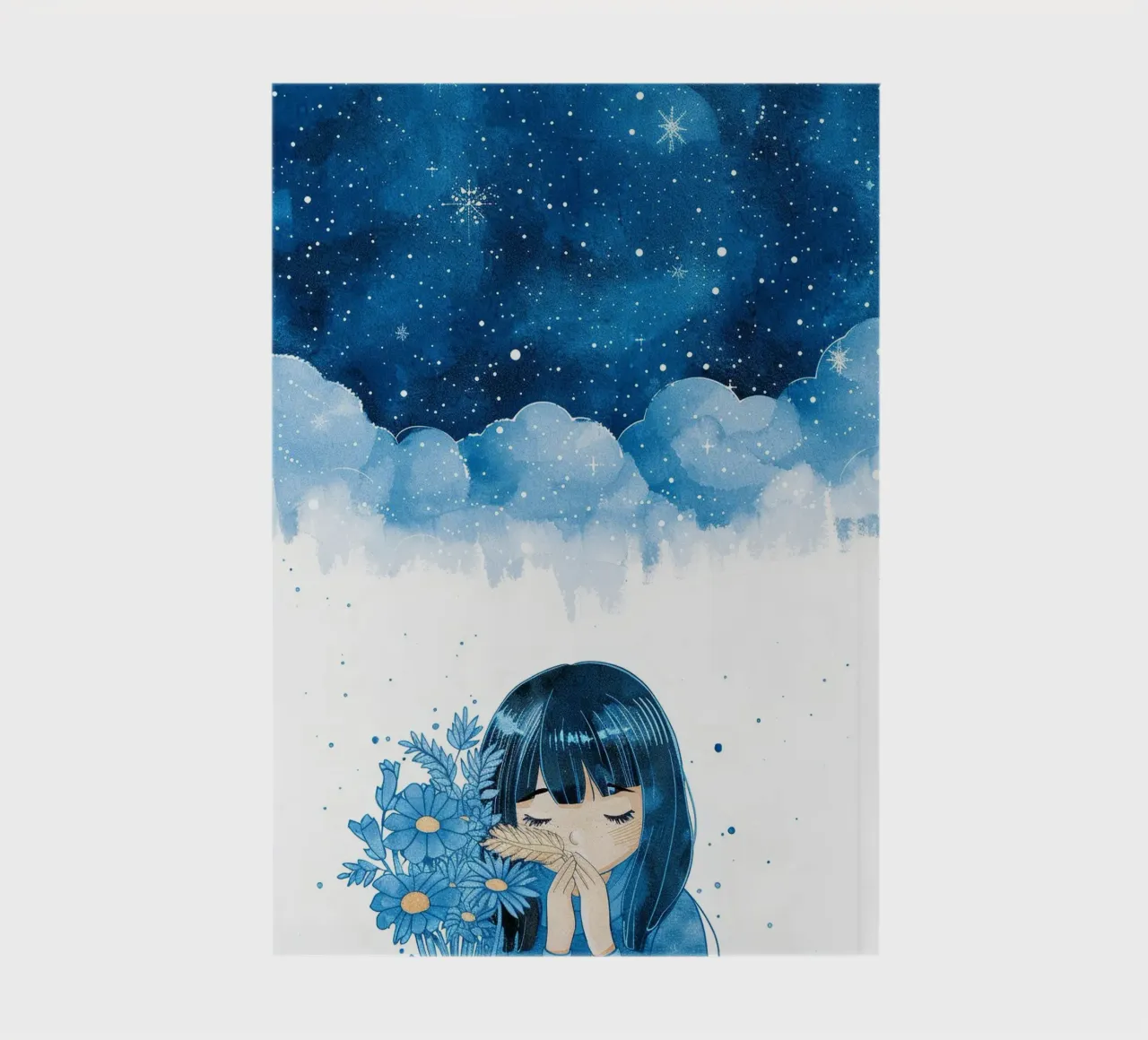 Virgo Zodiac Art Print | Contemplative Maiden Under notebook by Synthaira