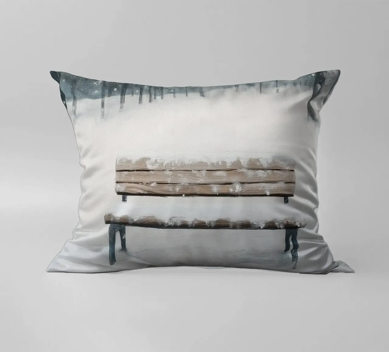 Panchina invernale in un tranquillo turbine di neve cuscino da Cozy Vibes