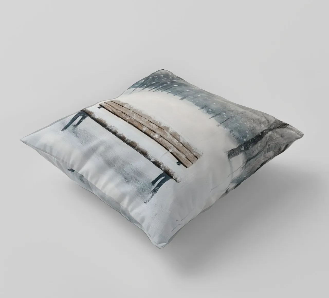 Panchina invernale in un tranquillo turbine di neve cuscino da Cozy Vibes