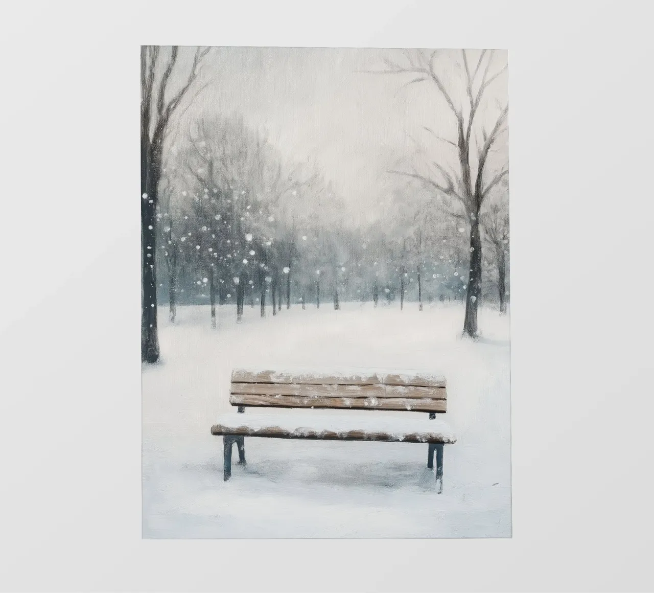 Panchina invernale in un tranquillo turbine di neve telo in pvc da Cozy Vibes