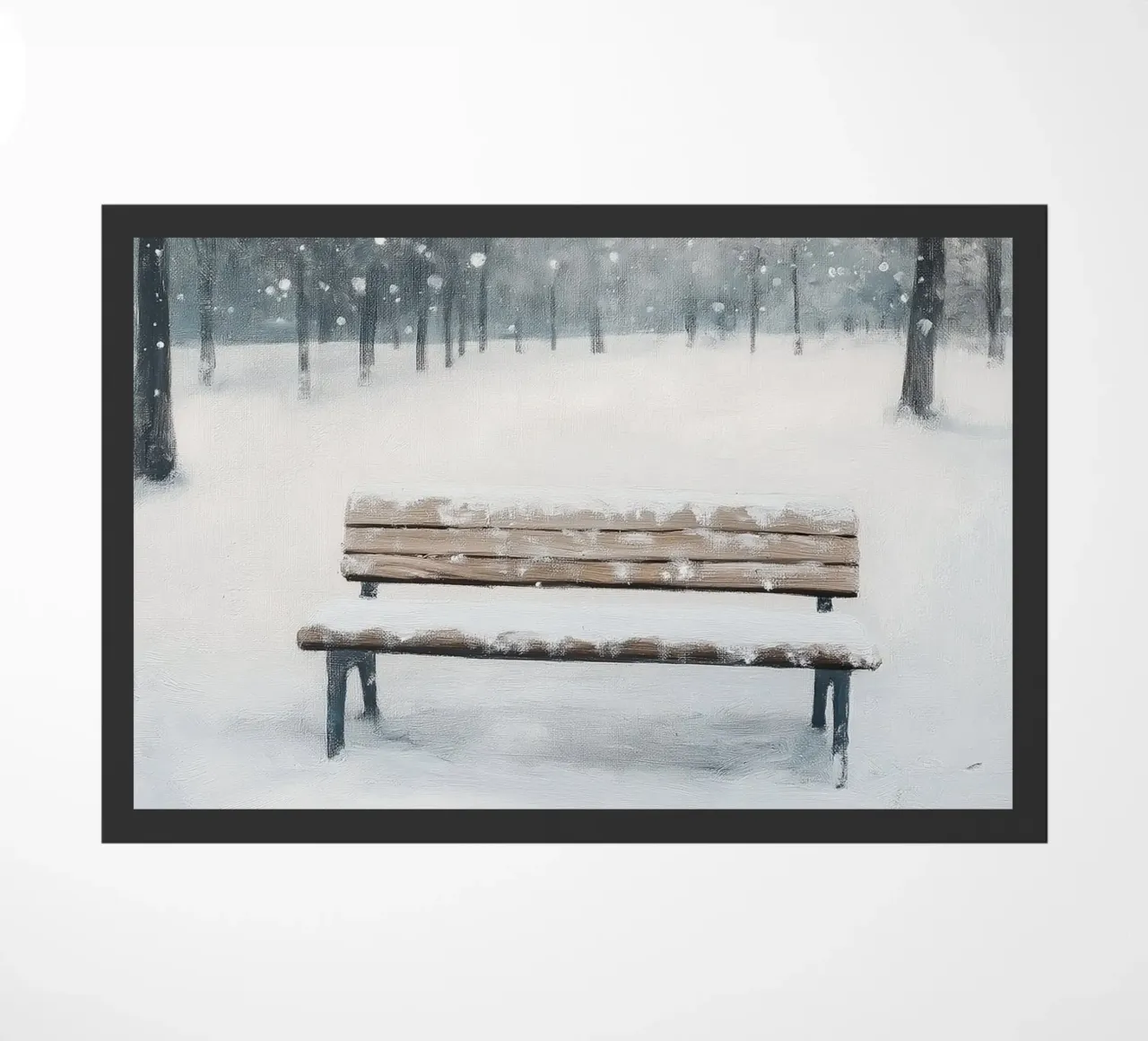 Panchina invernale in un tranquillo turbine di neve zerbino da Cozy Vibes