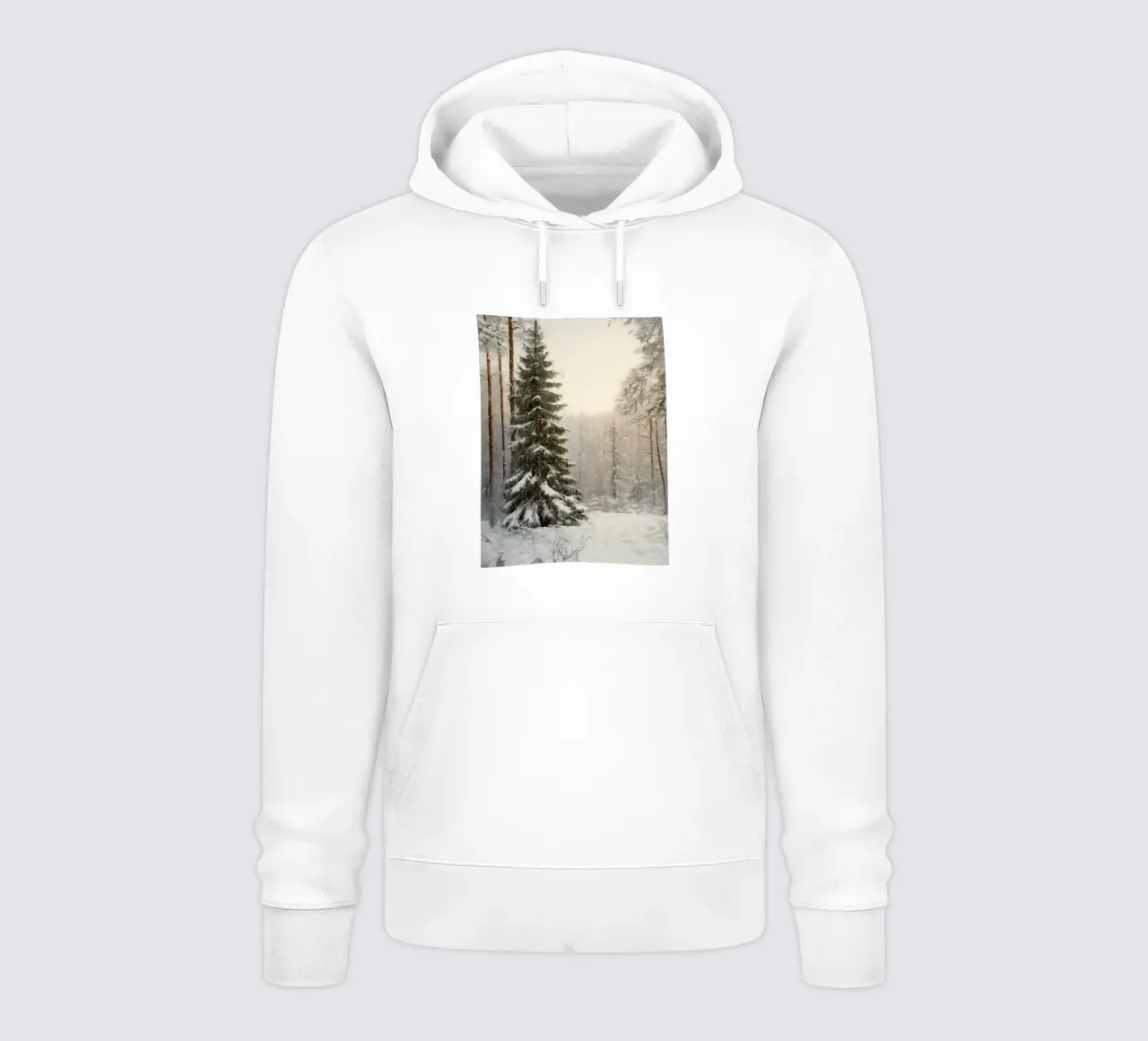 Foresta invernale innevata con abete maestoso felpa con cappuccio da Cozy Vibes