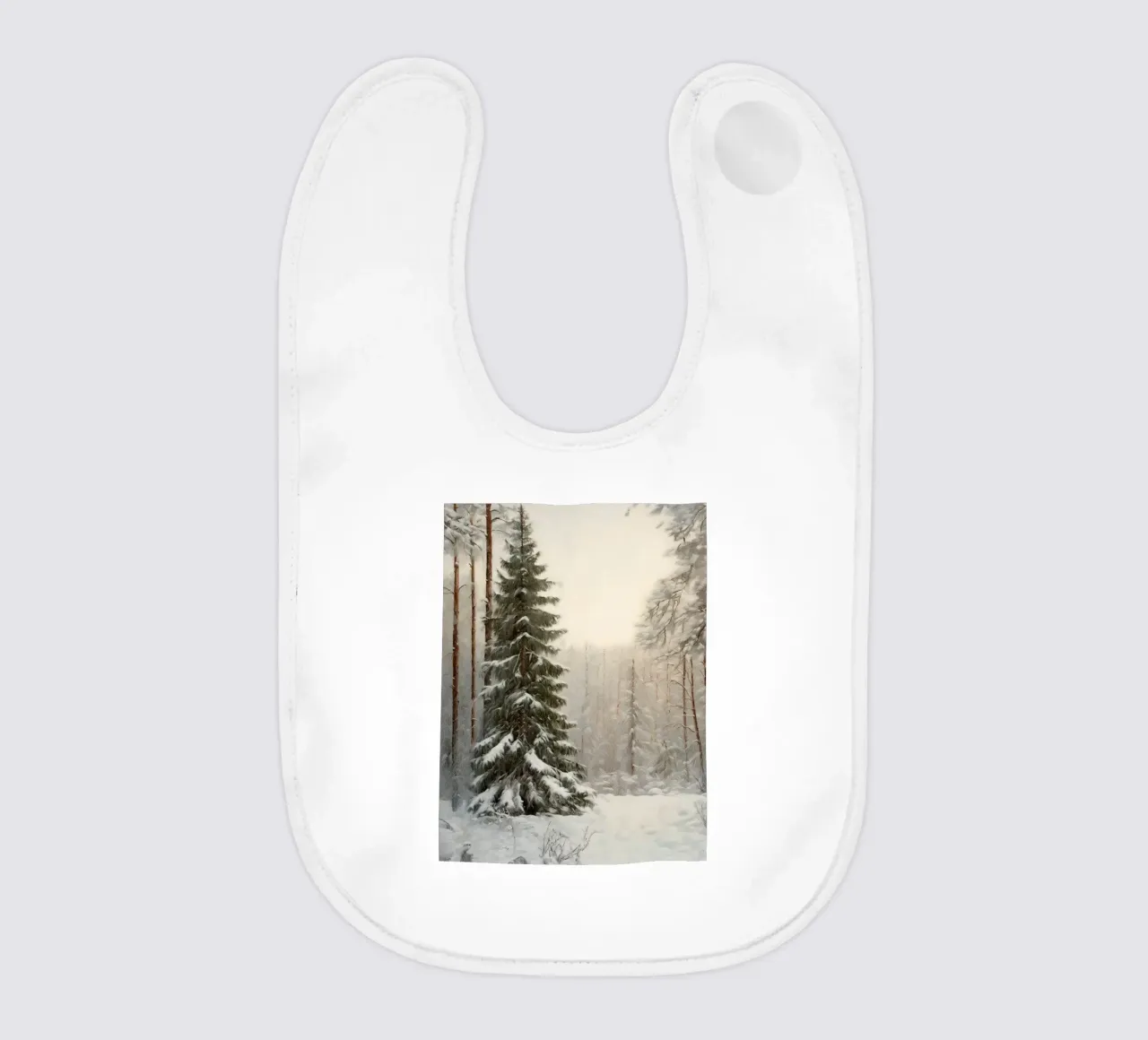 Foresta invernale innevata con abete maestoso bavaglino da Cozy Vibes