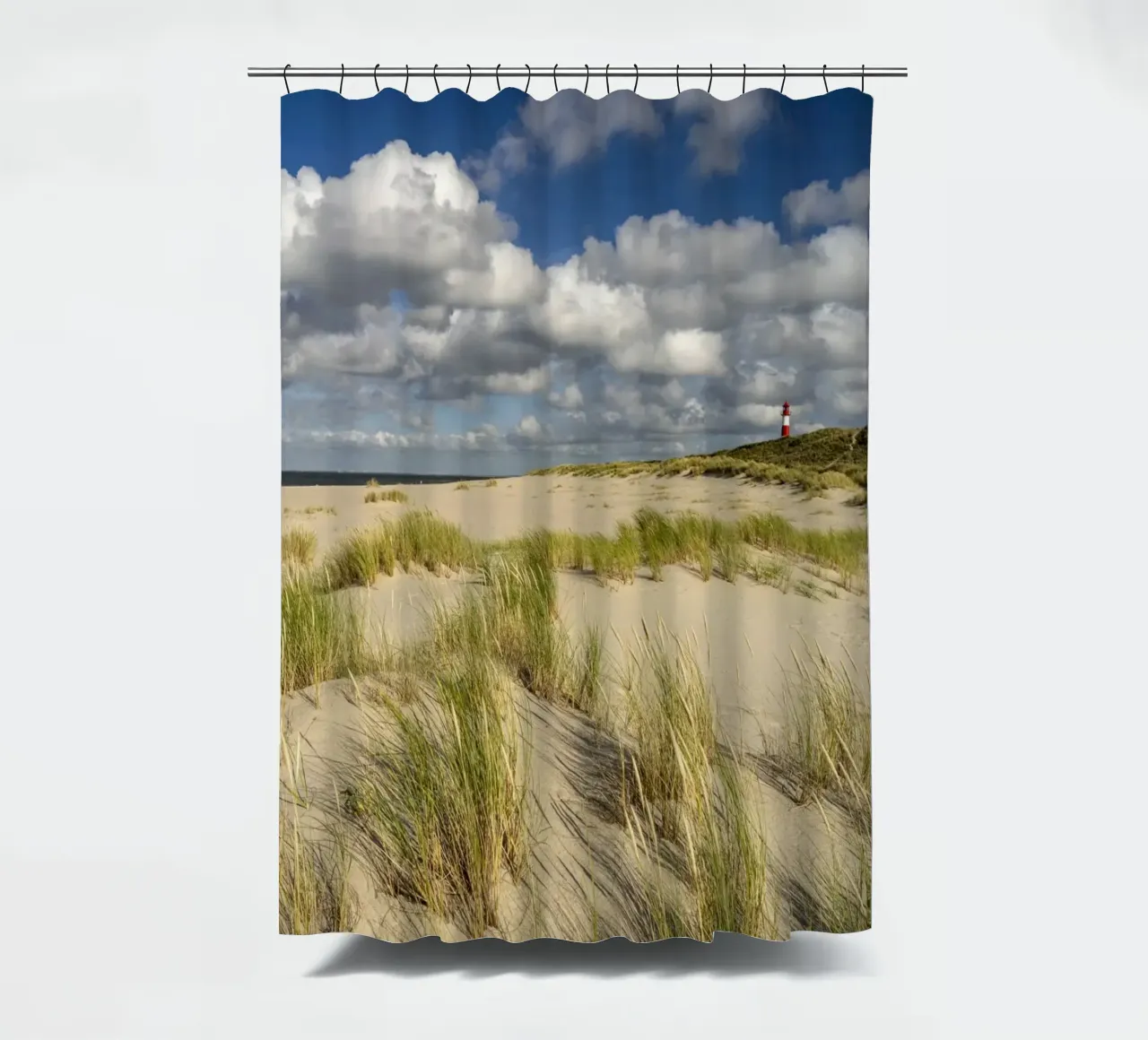 Strand und Leuchtturm List-Ost auf Sylt tenda da doccia da Reisefotografie - Bilder aus aller Welt