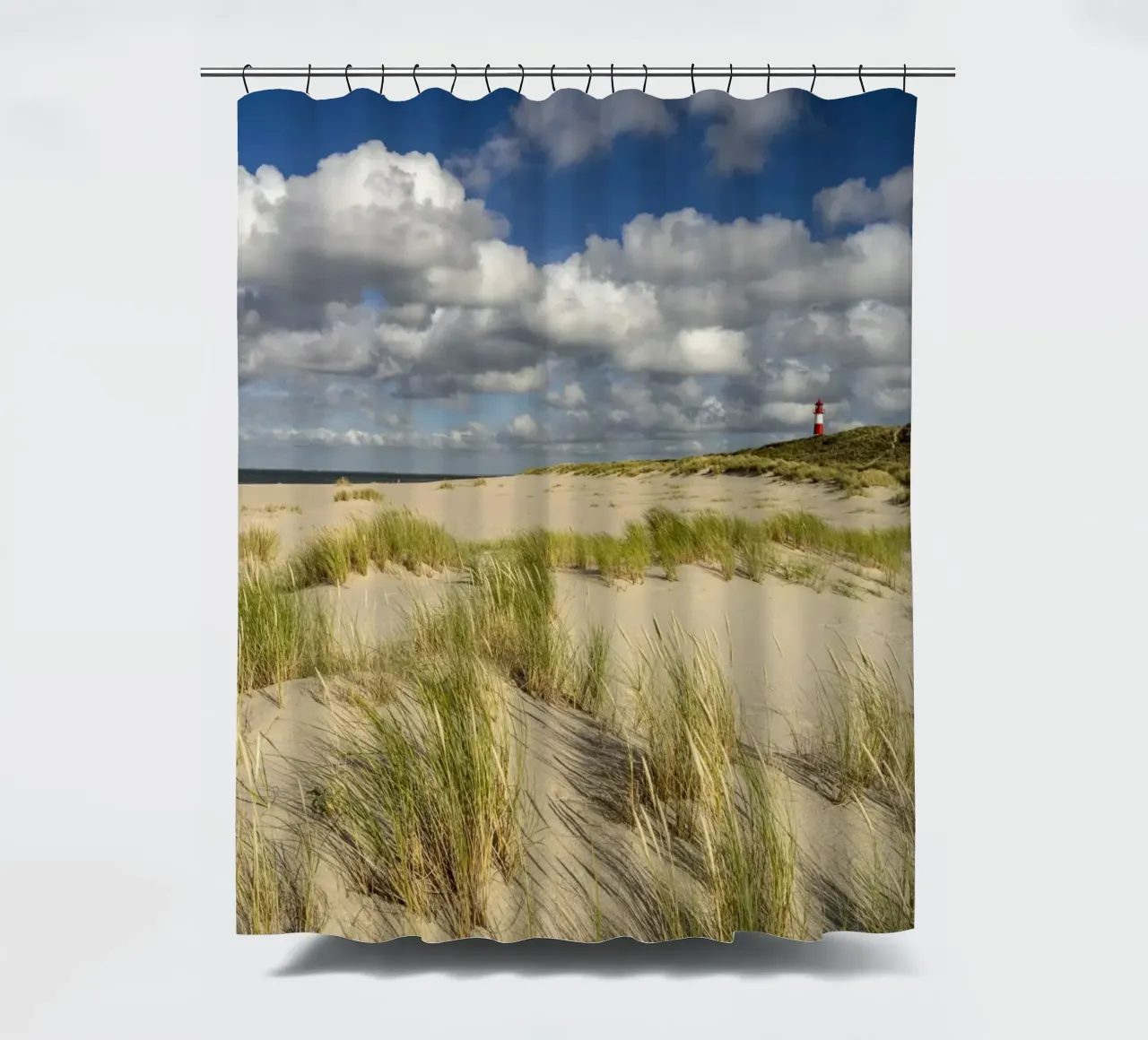 Strand und Leuchtturm List-Ost auf Sylt tenda da doccia da Reisefotografie - Bilder aus aller Welt
