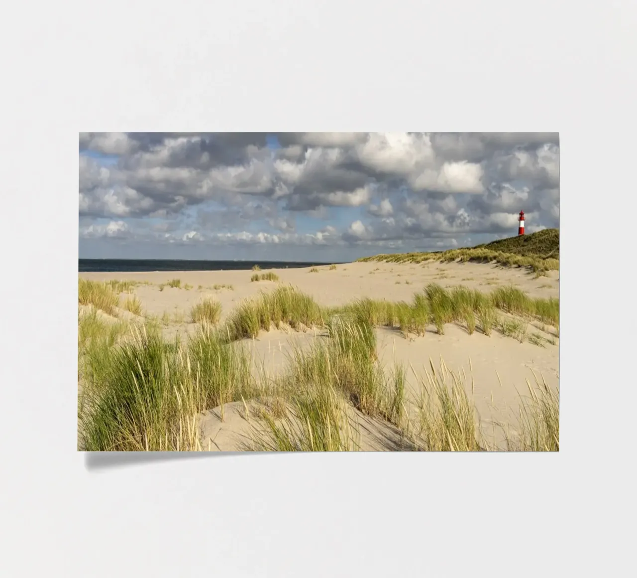 Strand und Leuchtturm List-Ost auf Sylt foglio adesivo da Reisefotografie - Bilder aus aller Welt