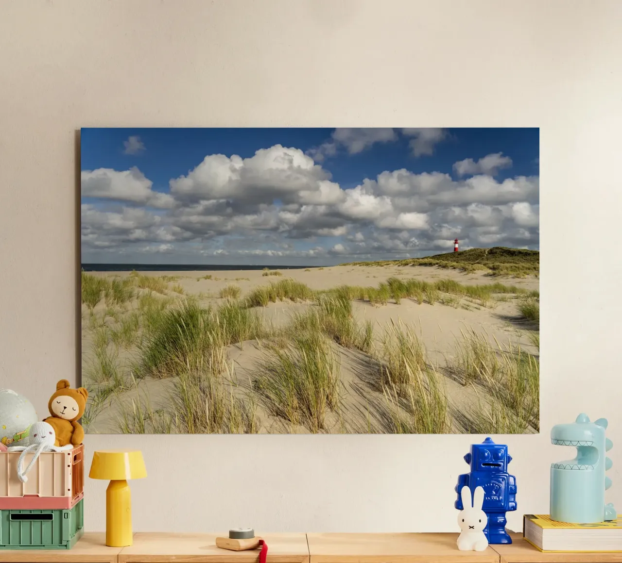 Strand und Leuchtturm List-Ost auf Sylt alluminio dibond da Reisefotografie - Bilder aus aller Welt