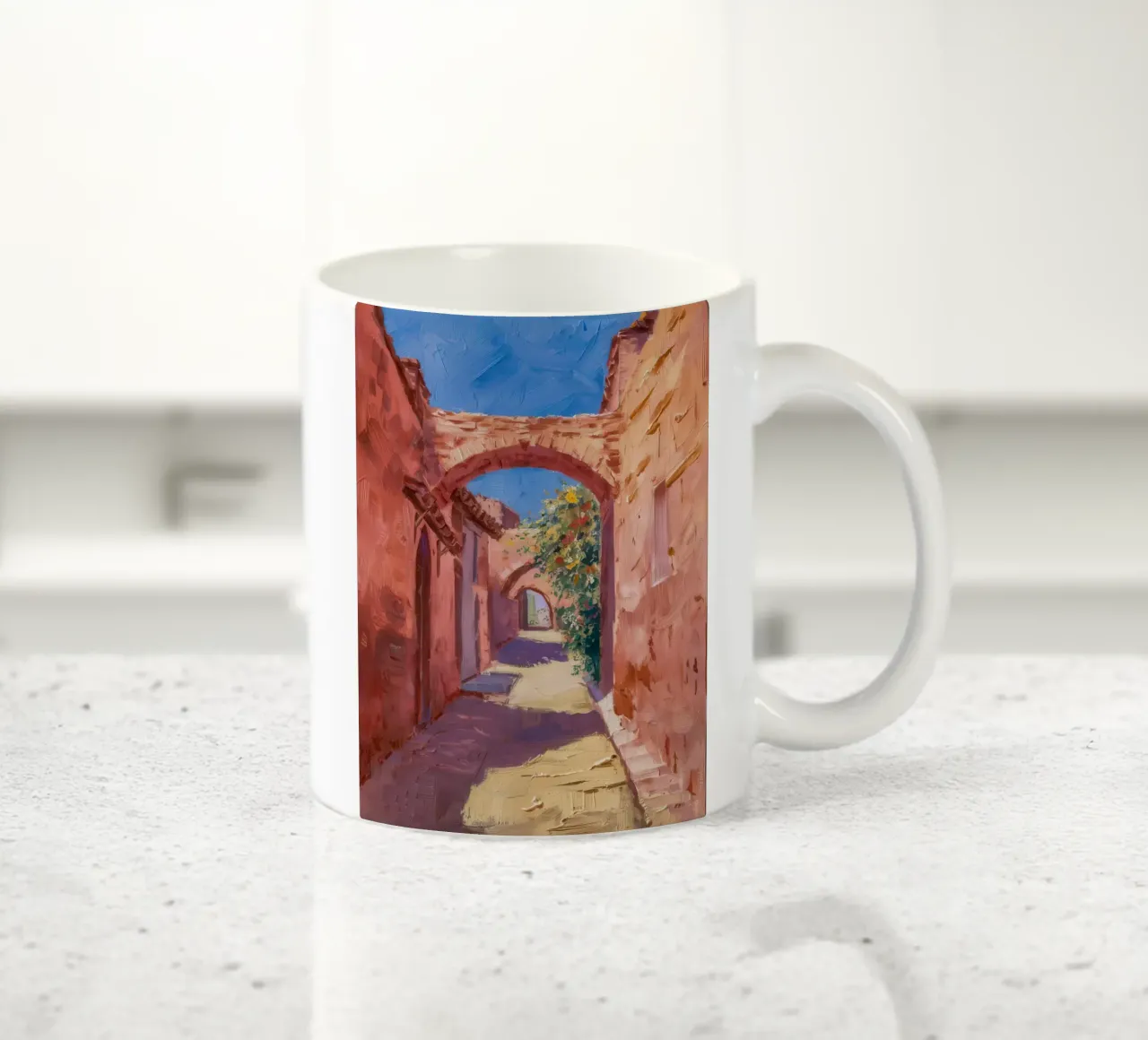 Arco di pietra inondato di sole tazza in ceramica da Angkasa Mist