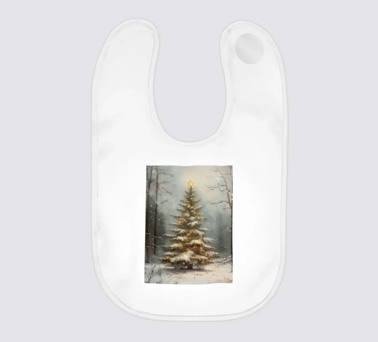 Albero di Natale innevato con luci nella foresta invernale bavaglino da Cozy Vibes