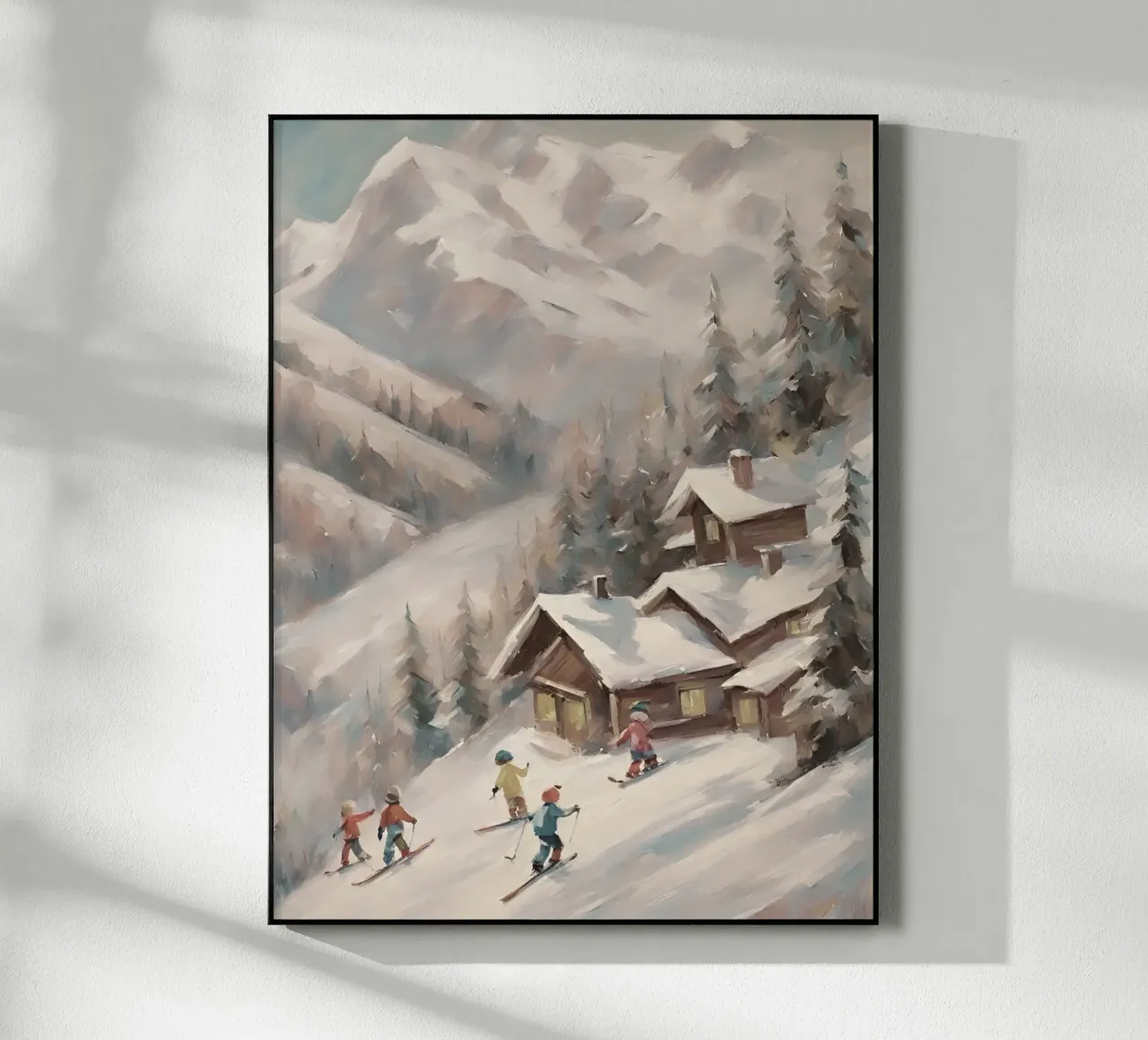 Sciatori invernali davanti a rifugi innevati plexiglass da Cozy Vibes