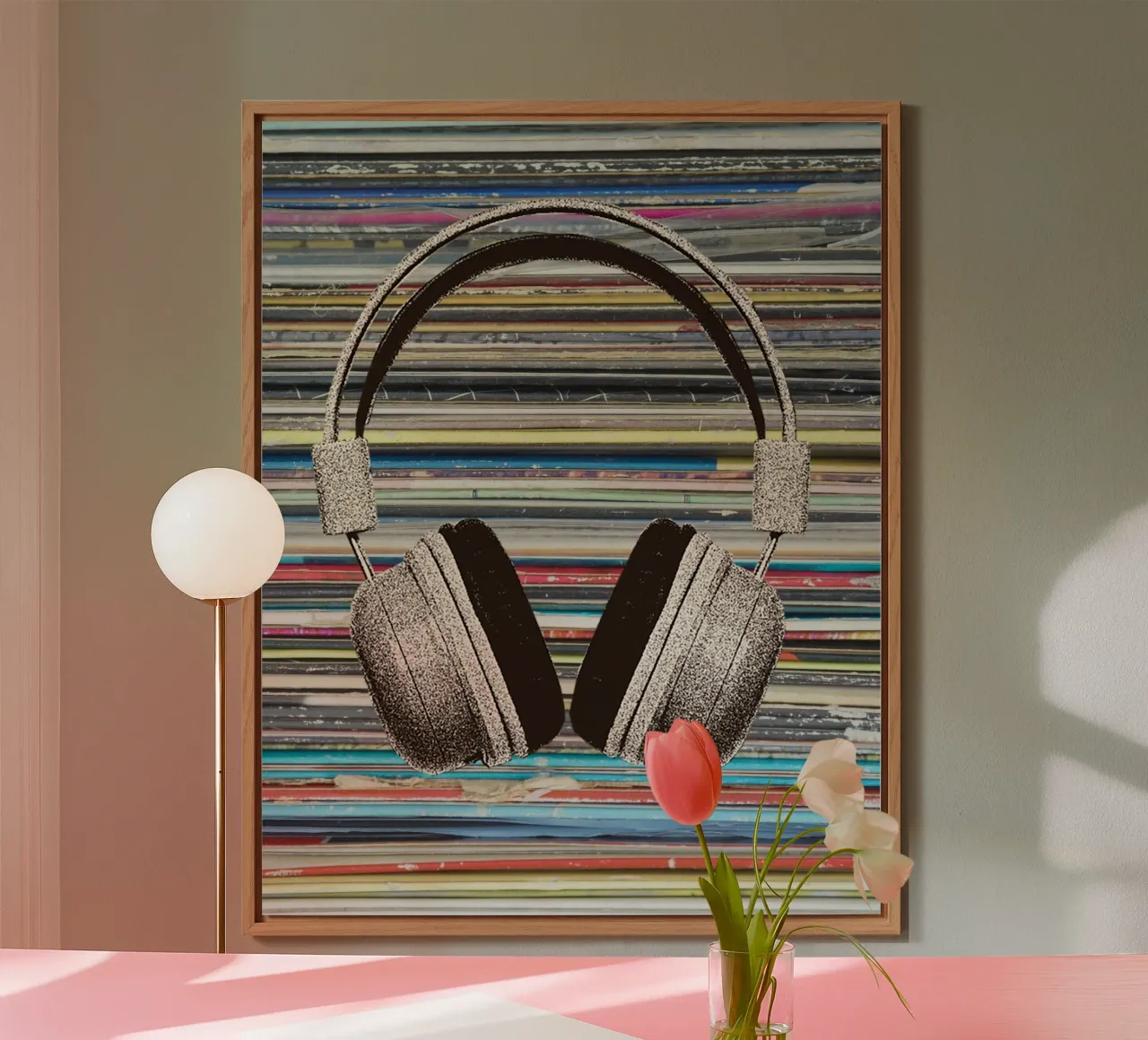 headphone in color gradient alluminio dibond da Creaton