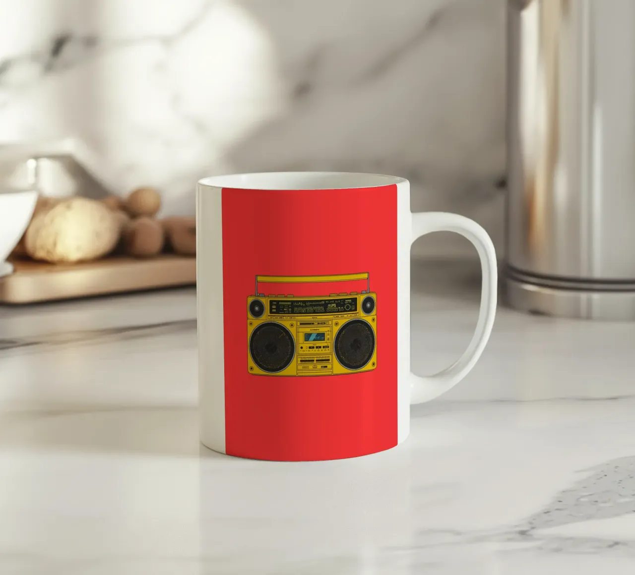 speaker in red shade keramische mok van Creaton