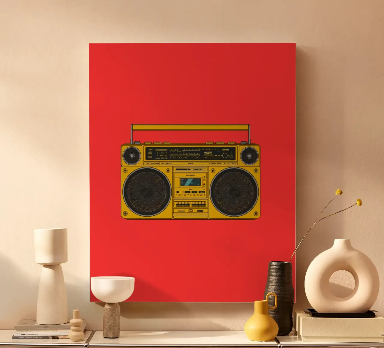 speaker in red shade tela da Creaton