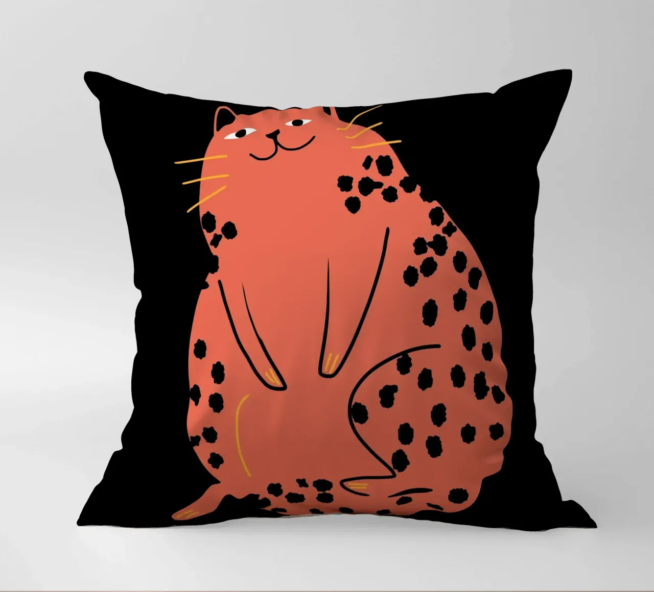 Lazy cat 2 decorative cushion by Little Dean