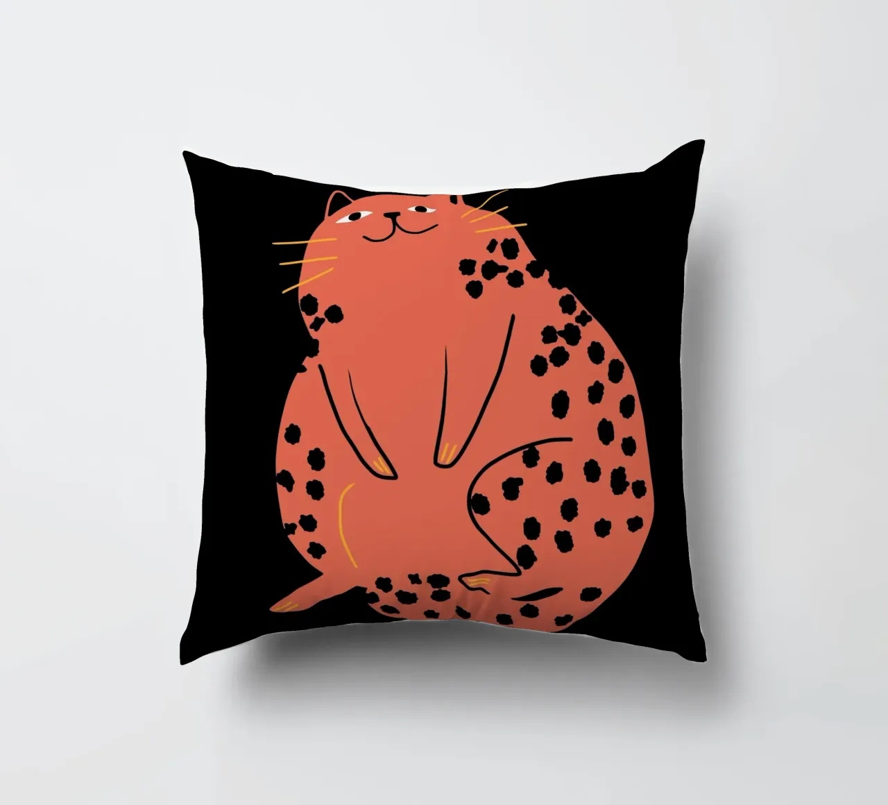 Lazy cat 2 decorative cushion by Little Dean