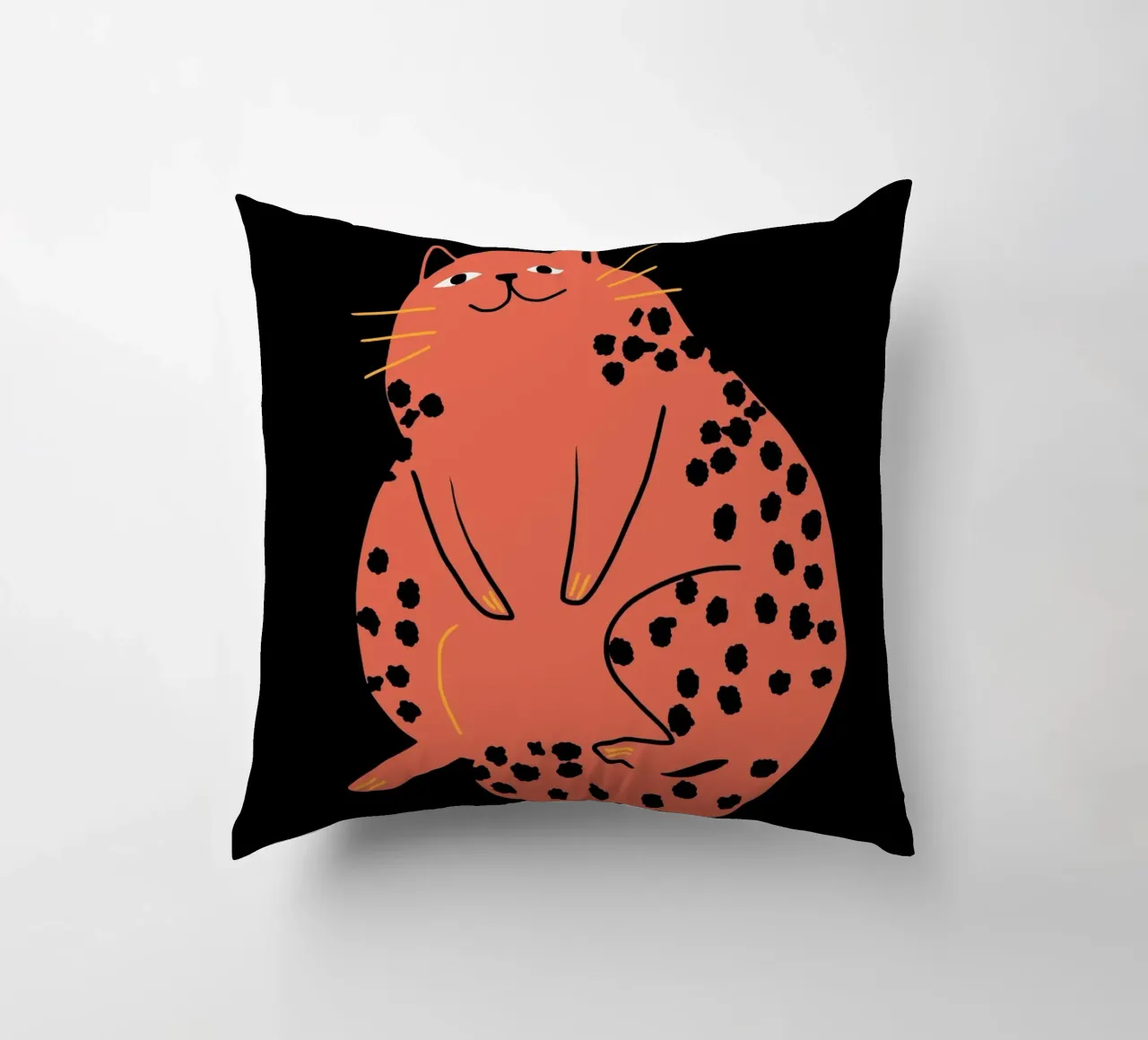 Lazy cat 2 decorative cushion by Little Dean
