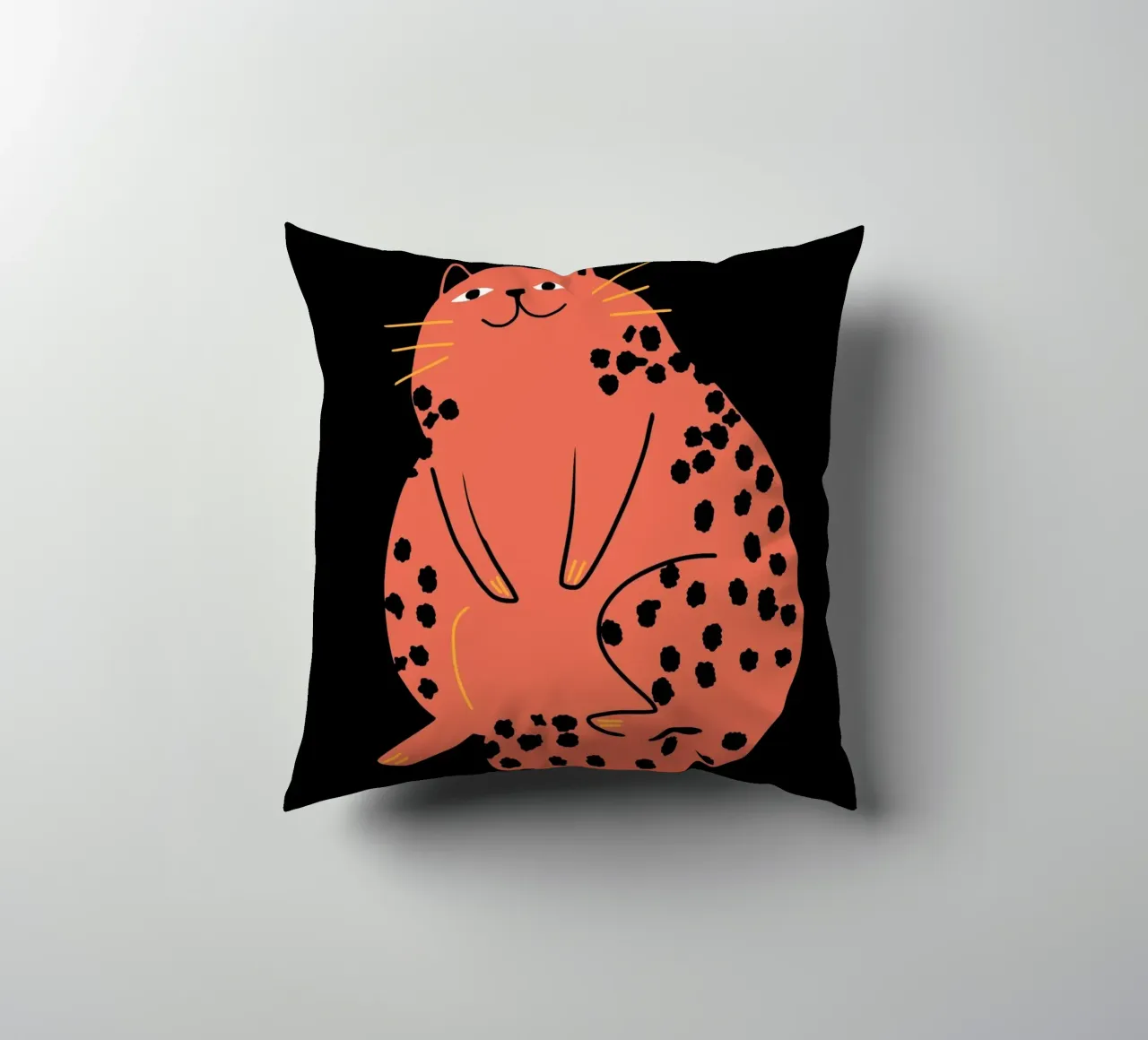Lazy cat 2 decorative cushion by Little Dean