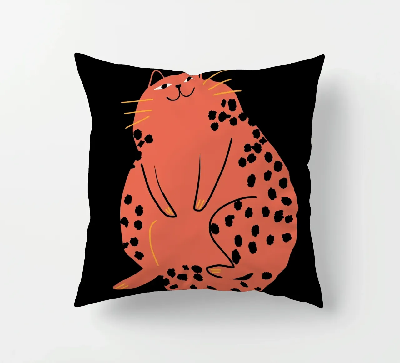 Lazy cat 2 decorative cushion by Little Dean